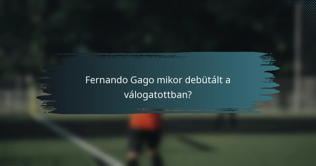 Fernando Gago mikor debütált a válogatottban?