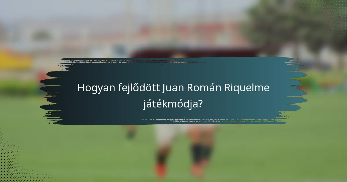 Hogyan fejlődött Juan Román Riquelme játékmódja?
