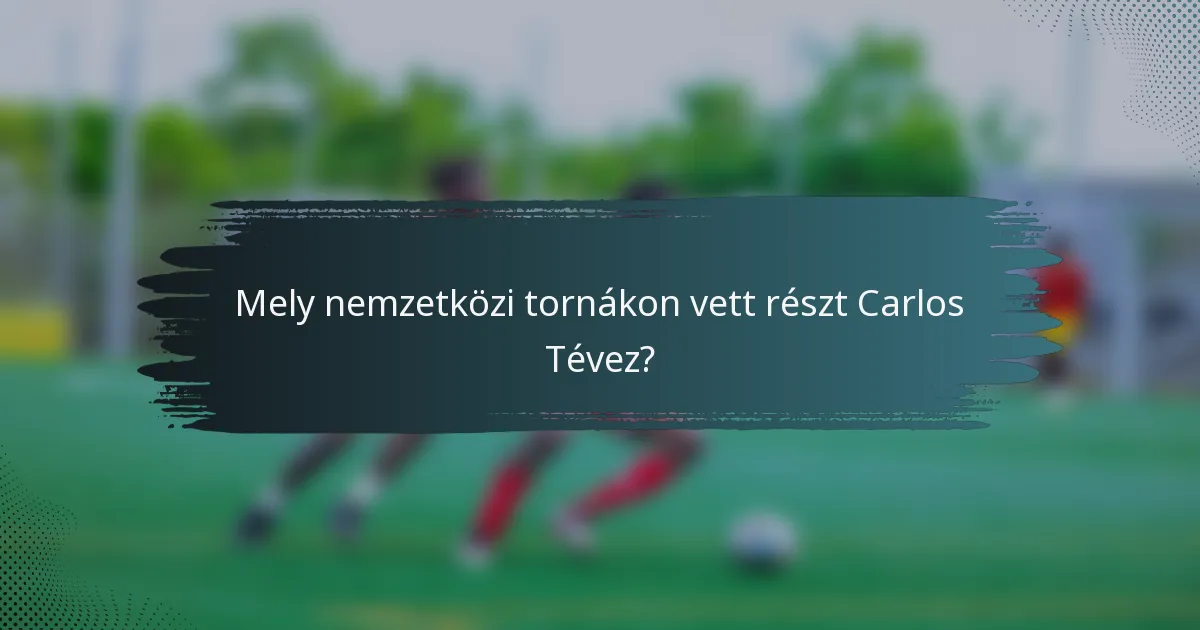Mely nemzetközi tornákon vett részt Carlos Tévez?