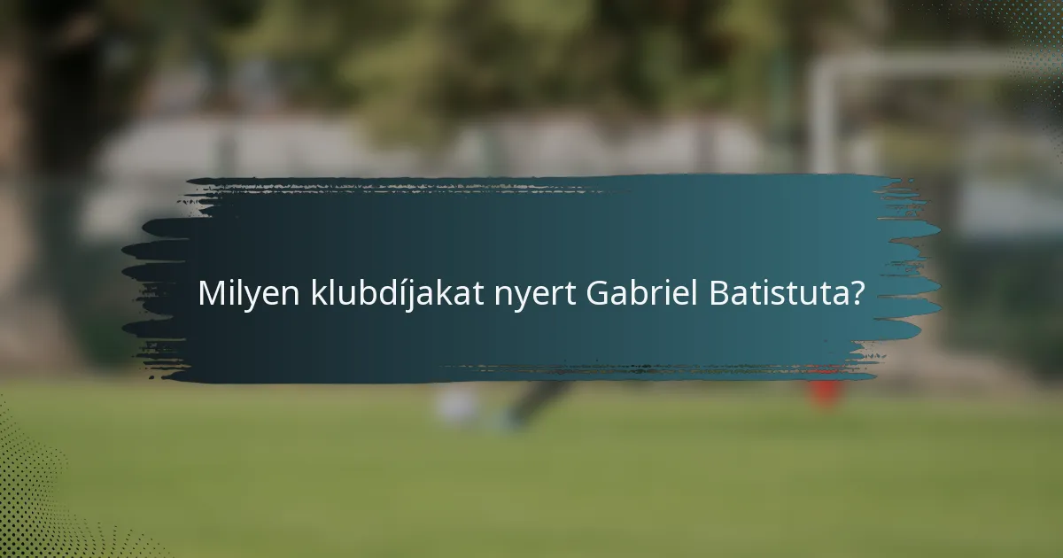 Milyen klubdíjakat nyert Gabriel Batistuta?